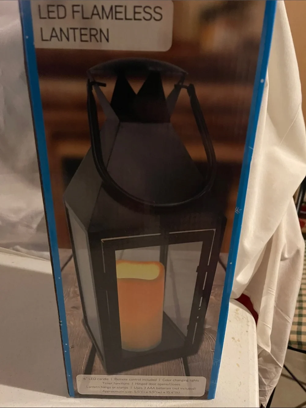 Black LED Flameless Lantern